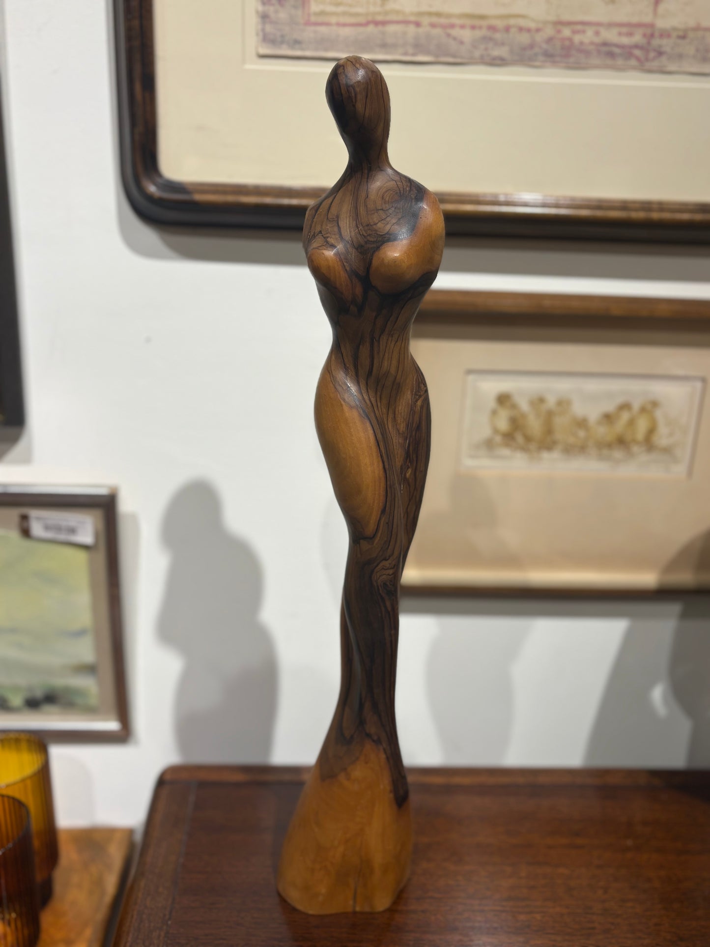 Signed Leon Bronstein Carved Female Sculpture