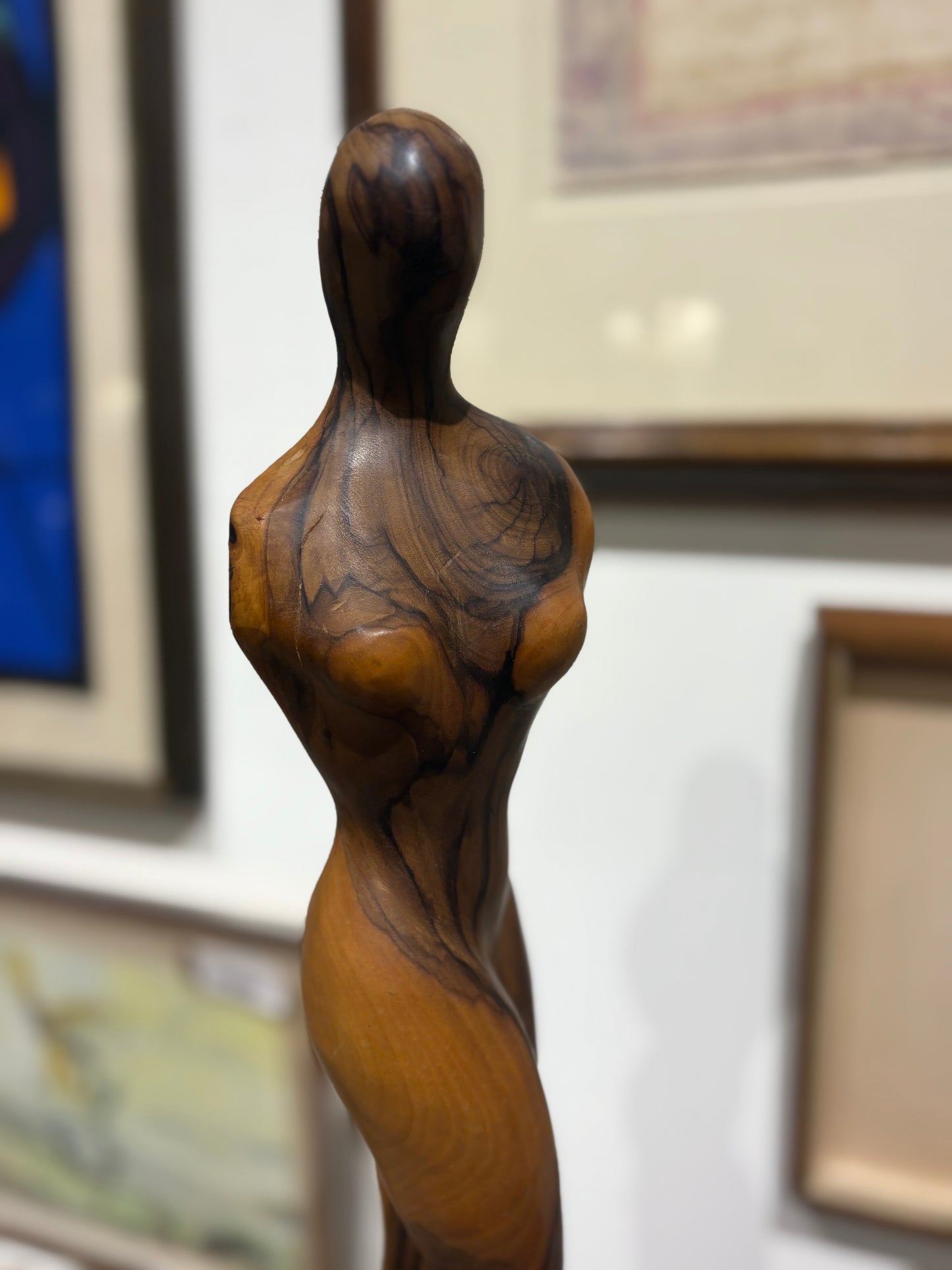 Signed Leon Bronstein Carved Female Sculpture