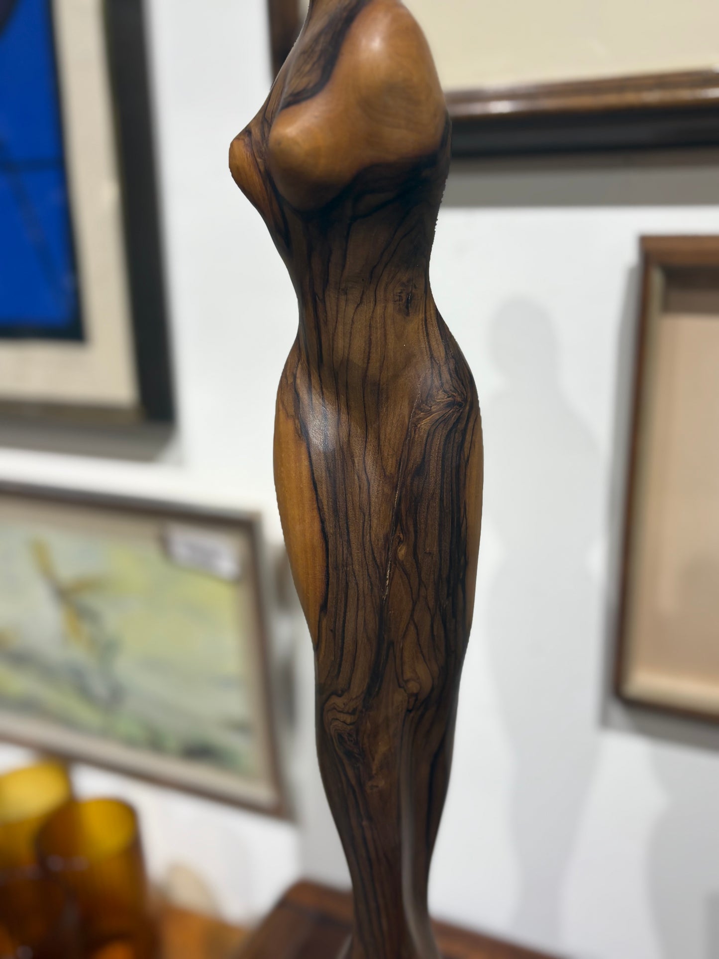 Signed Leon Bronstein Carved Female Sculpture