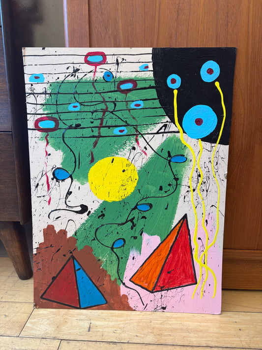 Dennis Sakelson Abstract Painting on Board