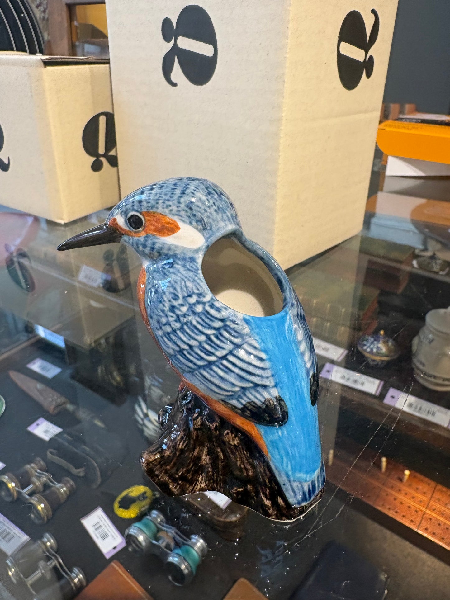 Kingfisher Bird Bud Vase