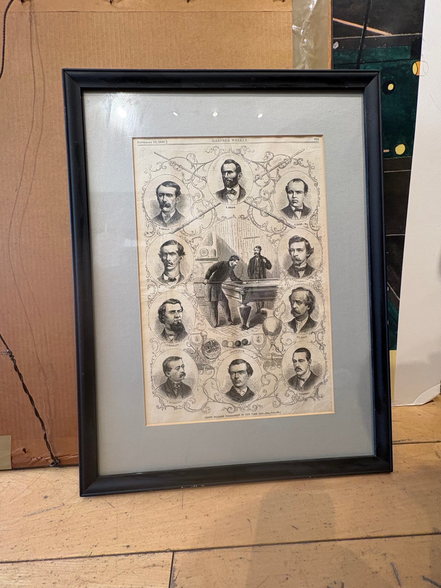 1866 Harper's Weekly NYC Grand Billiards Tournament Advertisement