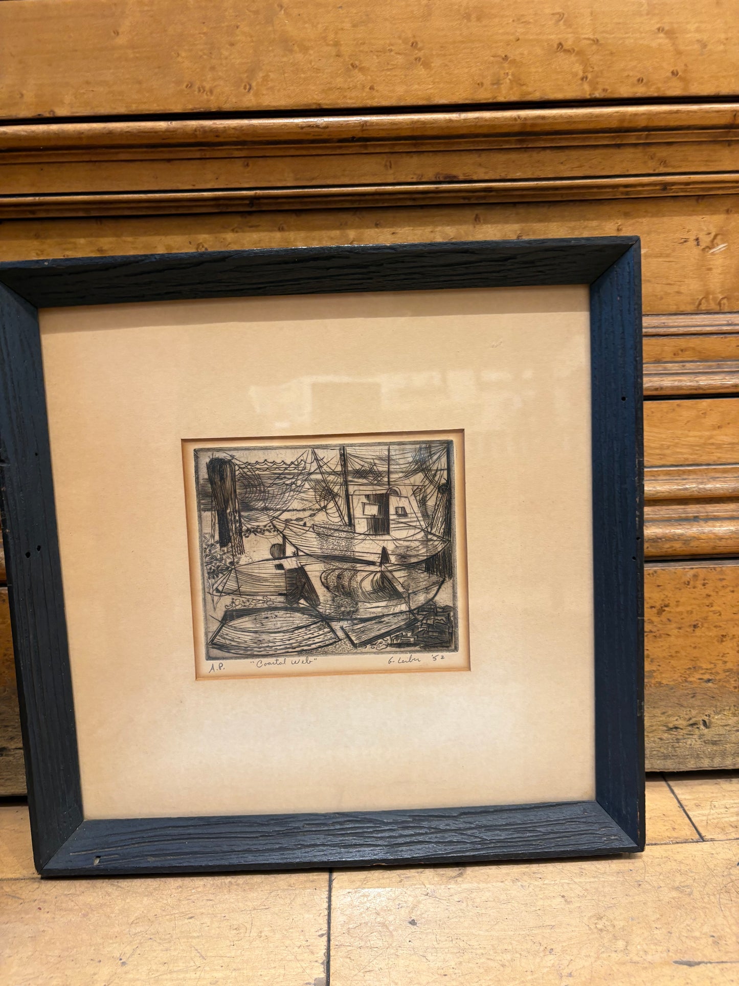 '52 Signed Gerson Lieber "Coastal Web" Etching: Artist Proof