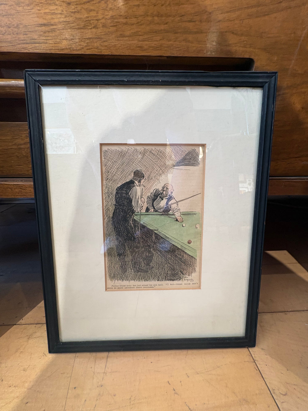 1925 Frank Reynolds "Festive Guest" Billiards Cartoon