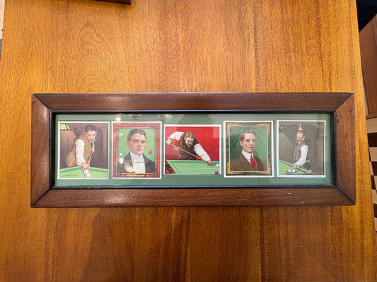 Framed Series of Pool and Billiards Champions Cards