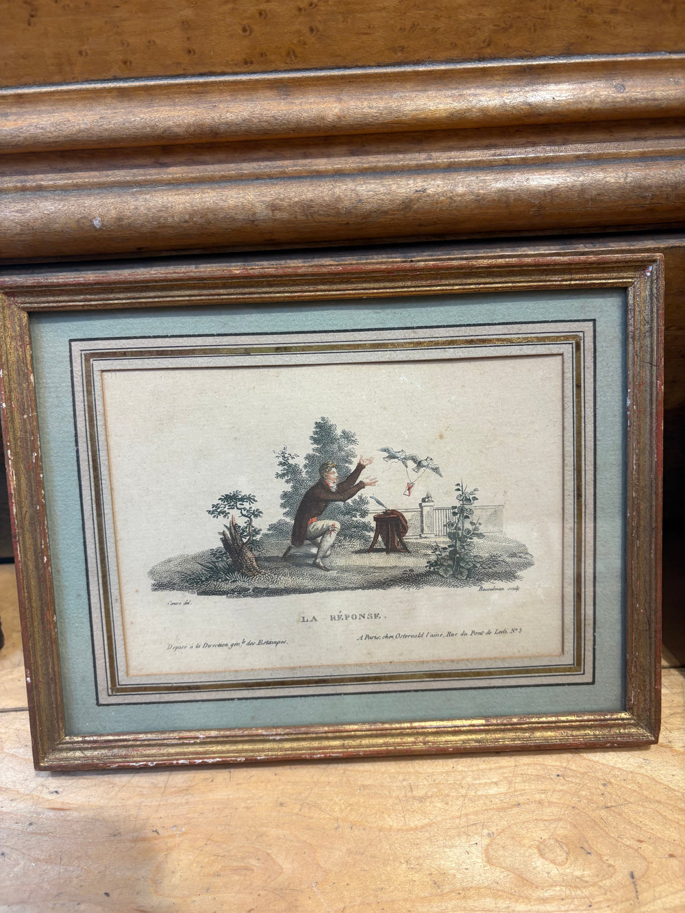 "La Response" French Engraving Print