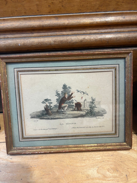"La Response" French Engraving Print