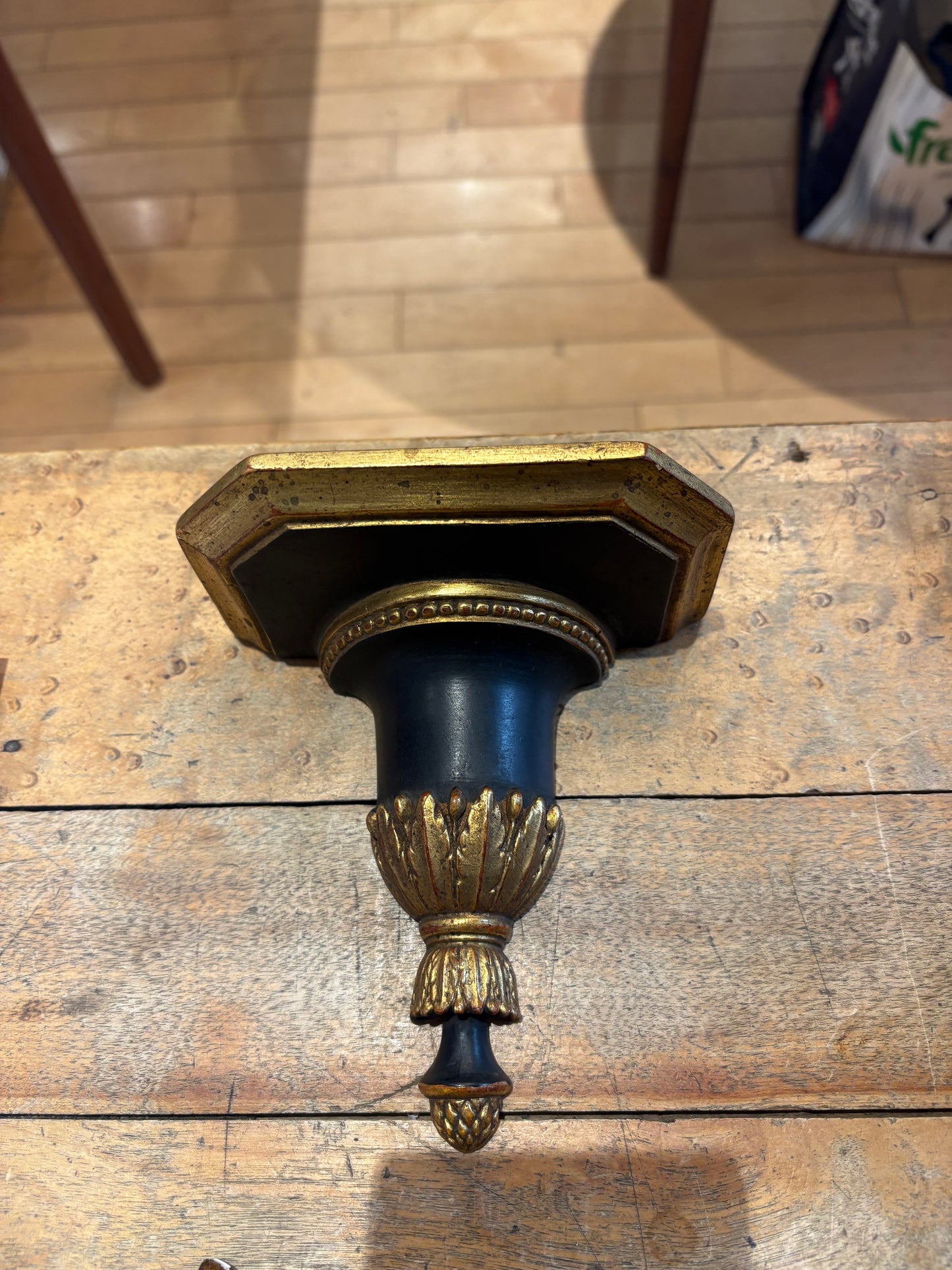 Small Black and Gold Ornate Shelf