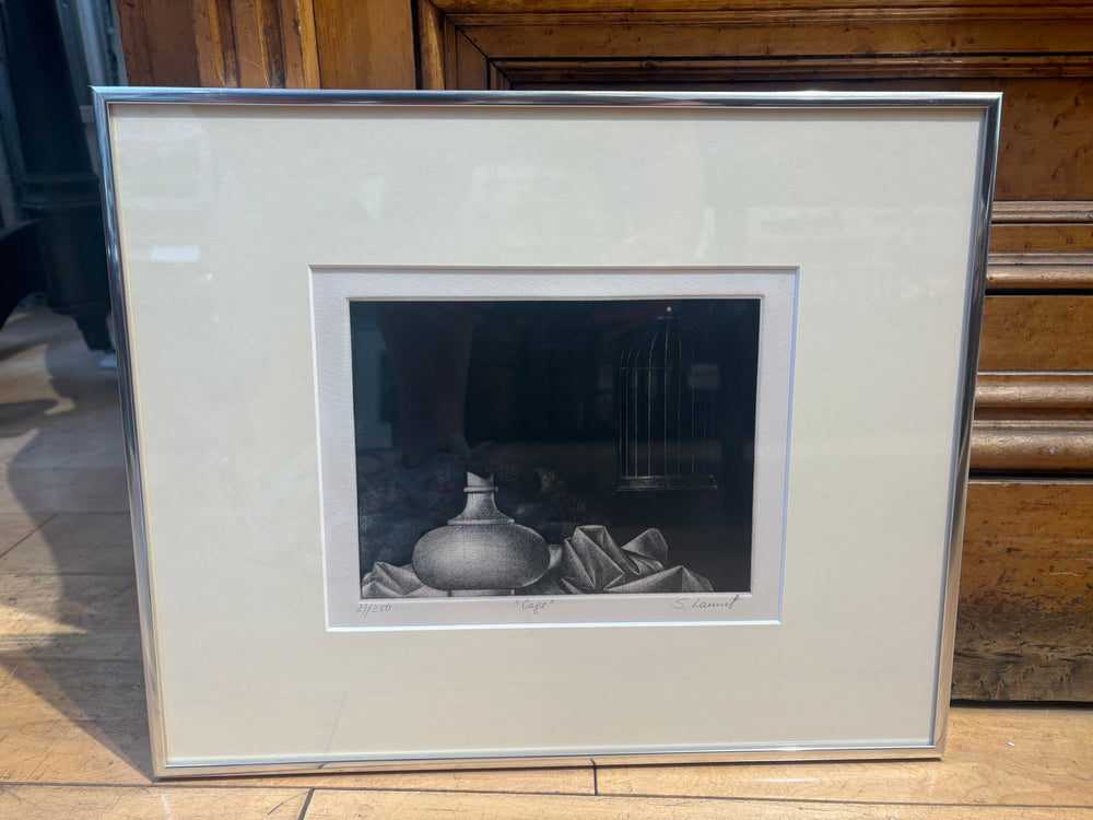 Signed Sonja Lamut "Cage" Etching 27/250