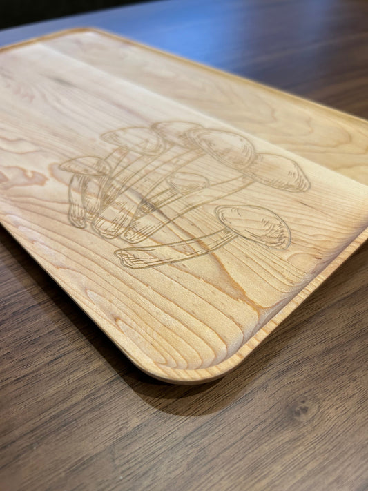 Mushroom Maple Laser Engraved Serving Board 14"x8"