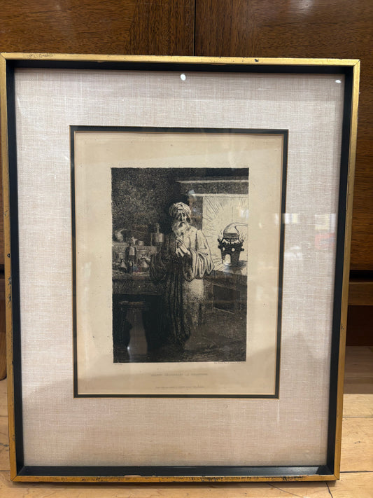 1875 Edmond Ulm "Brandt Découvrant le Phosphore" Etching