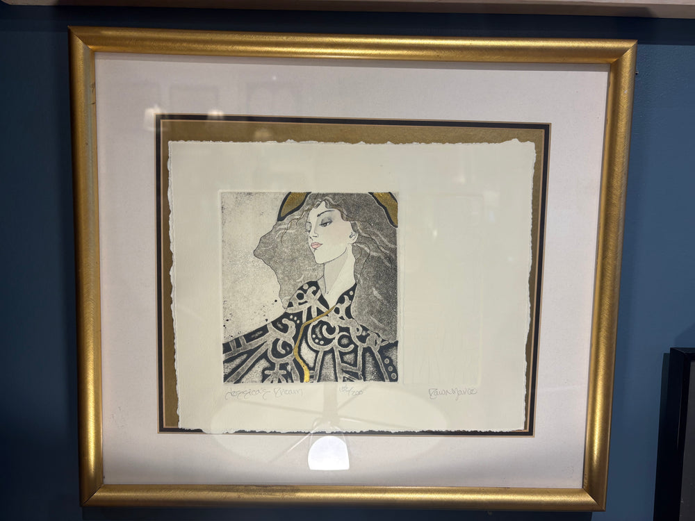 Signed Dawn Marie "Jessica's Dream" 152/200 Etching with Gold Paint Detail