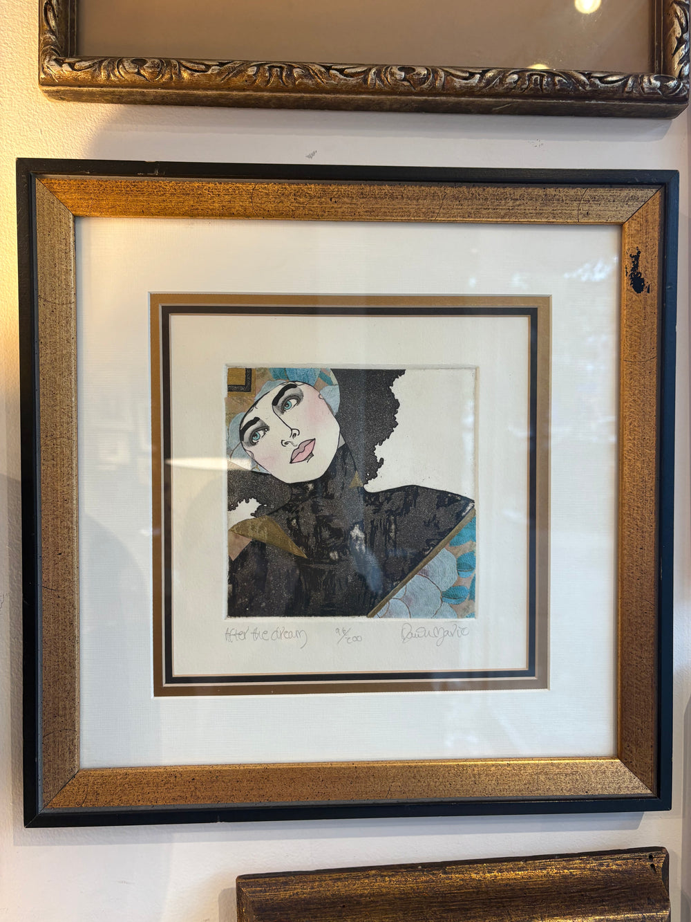 Signed Dawn Marie "After the Dream" 96/200 Etching with Gold Paint Detail