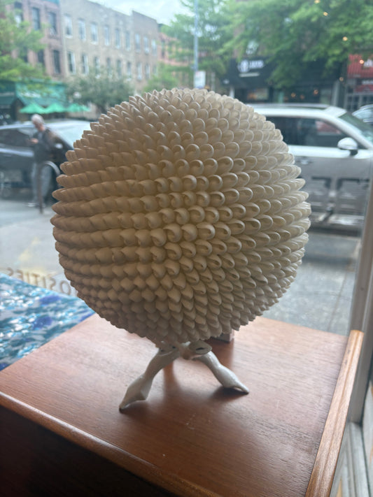 Porcelain Shell Orb on Stand