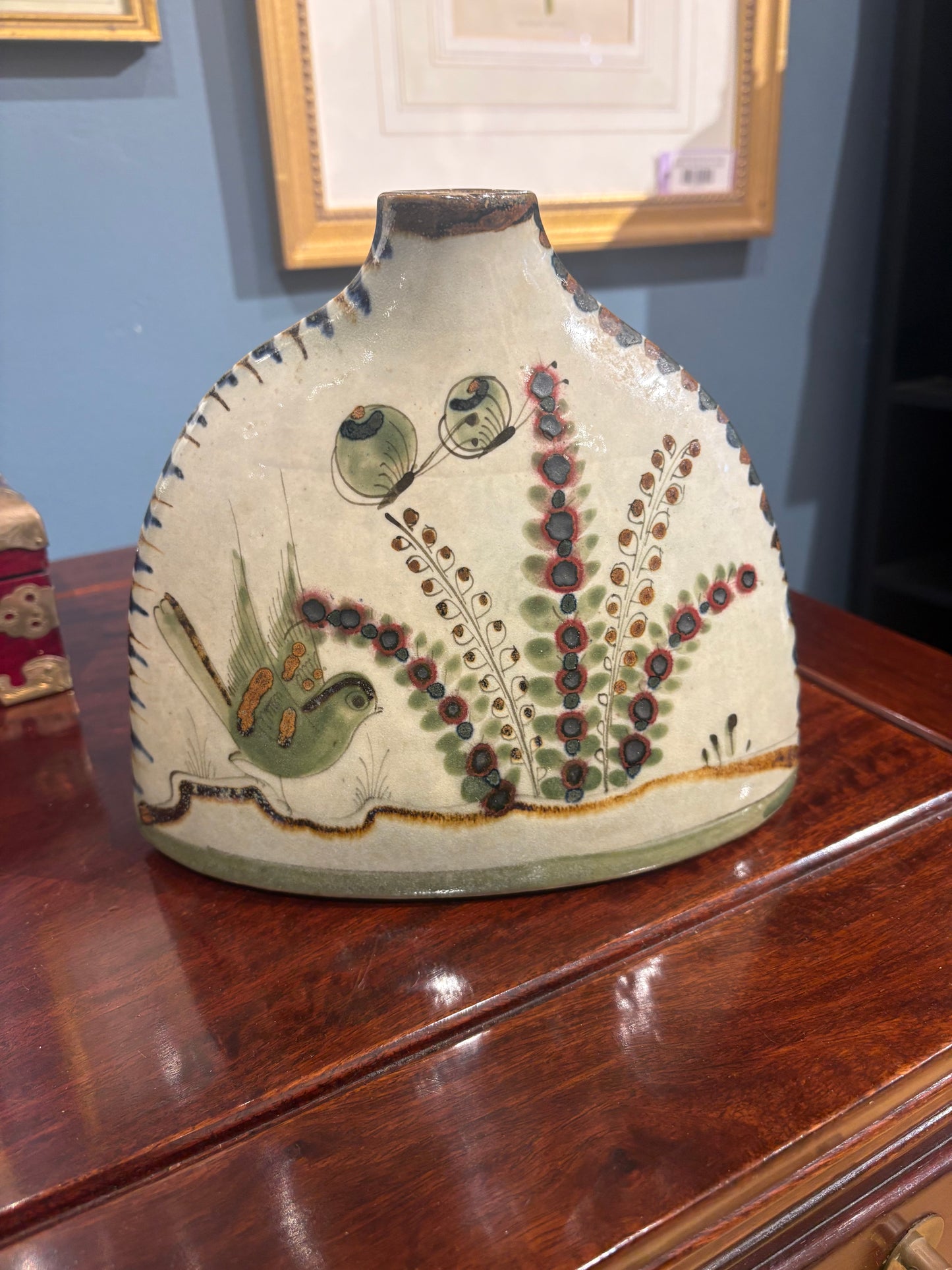 Mexican Hand Painted Ceramic Vase