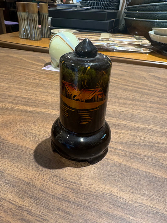 Oblong Black Painted Lacquered Box