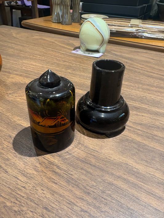 Oblong Black Painted Lacquered Box
