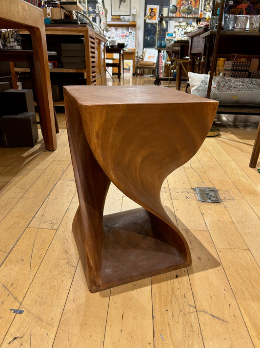 Teak Twist Base Side Table