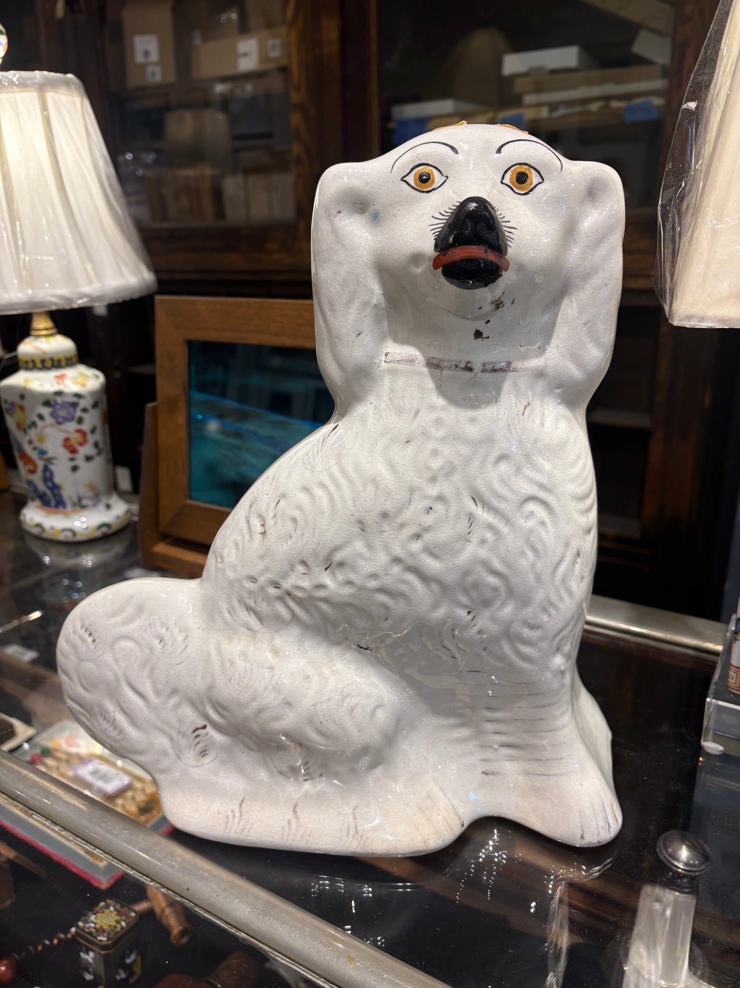 Porcelain Staffordshire Spaniel Sculpture