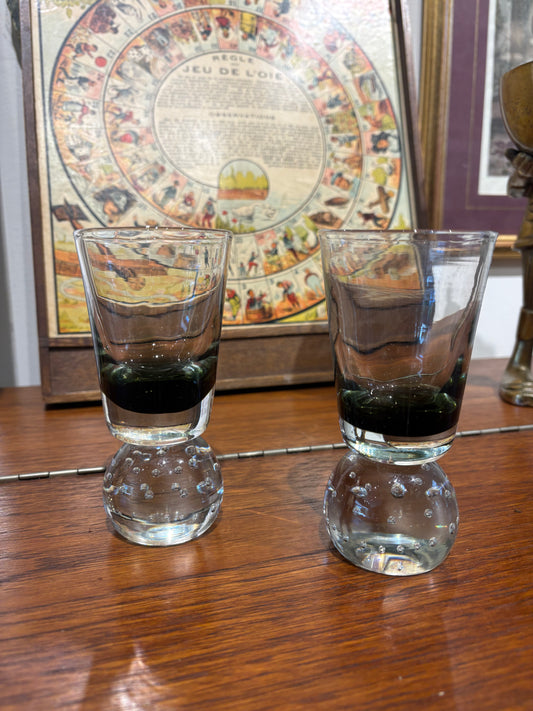 Pair of Vintage Bubble Glass Tumblers