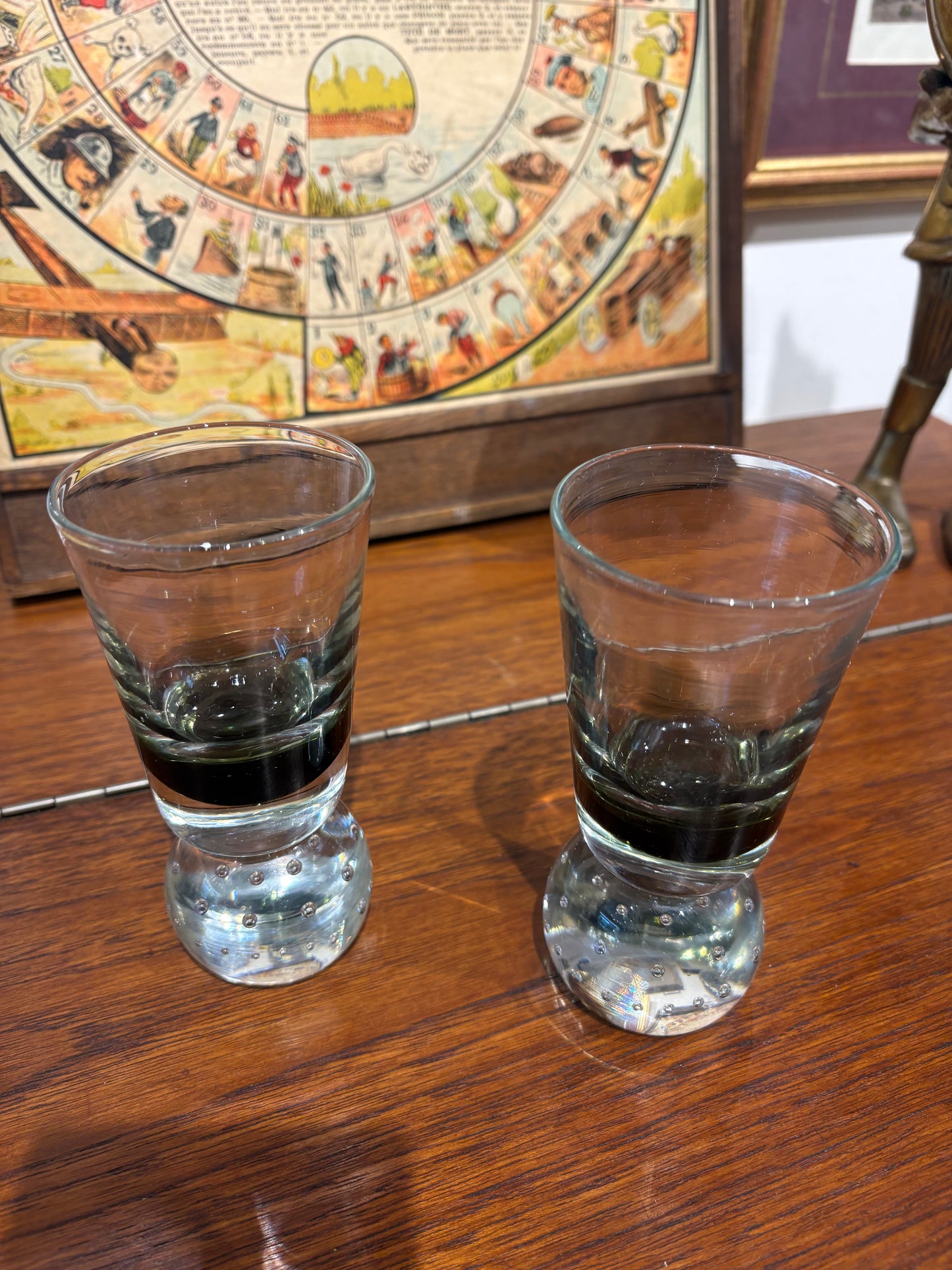 Pair of Vintage Bubble Glass Tumblers