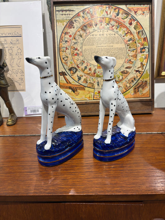 Pair of Vintage Porcelain Dog Bookends