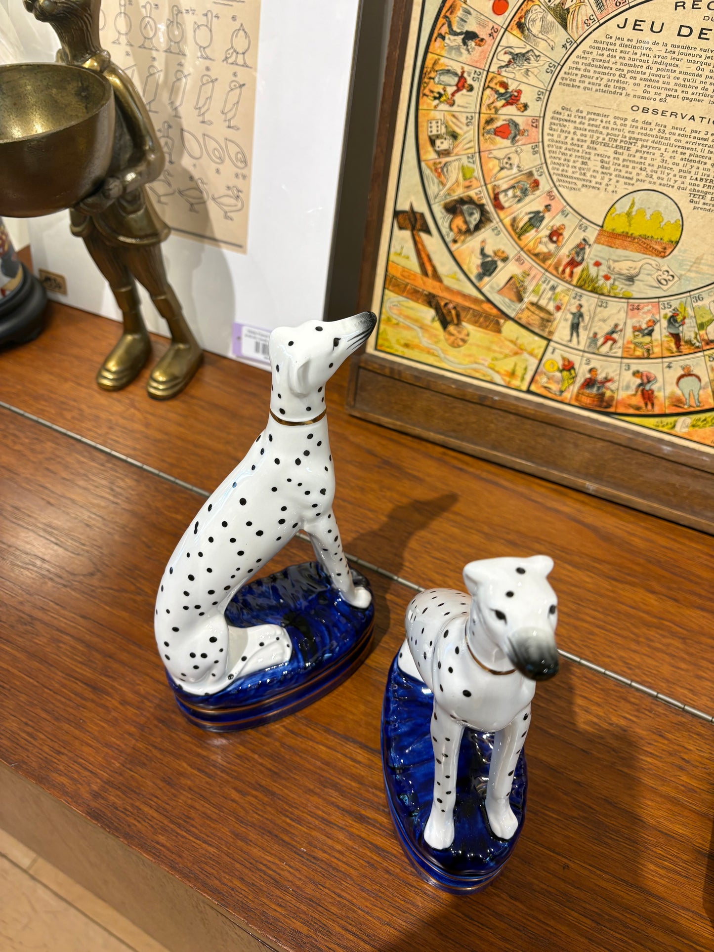 Pair of Vintage Porcelain Dog Bookends