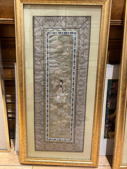 Vertical Asian Silk Tapestry