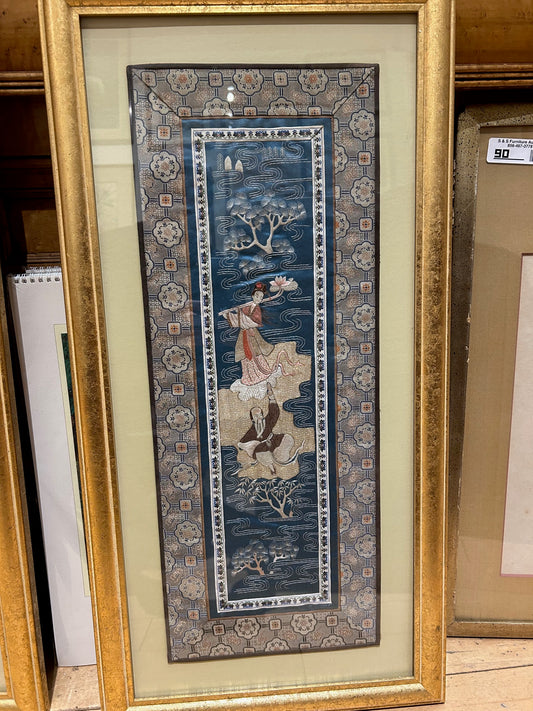 Vertical Asian Silk Tapestry