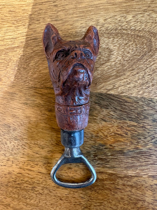 Carved Boxer Head Bottle Opener