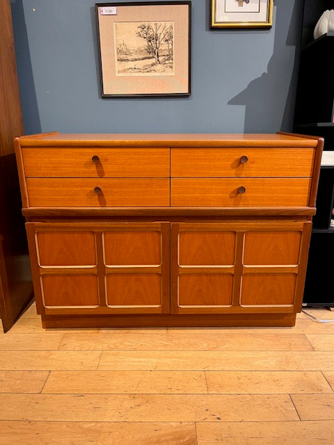Midcentury British Teak Server with 4 Drawers