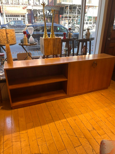 Large Midcentury Low Console with Cabinet