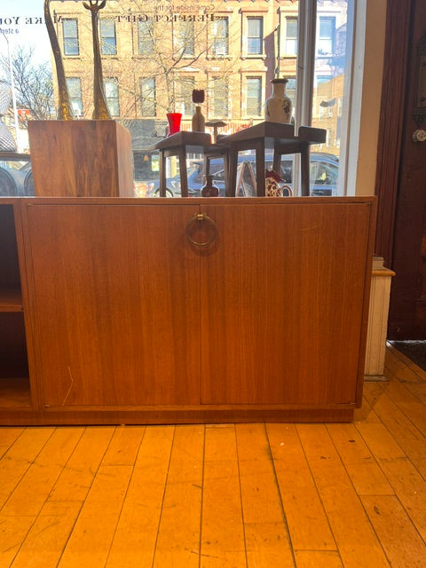 Large Midcentury Low Console with Cabinet