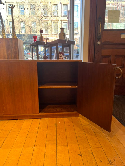 Large Midcentury Low Console with Cabinet