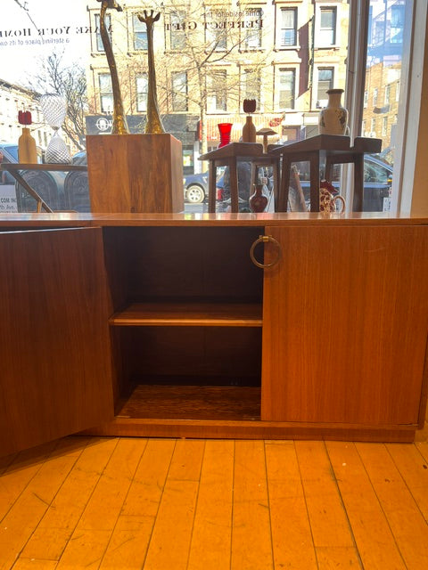 Large Midcentury Low Console with Cabinet