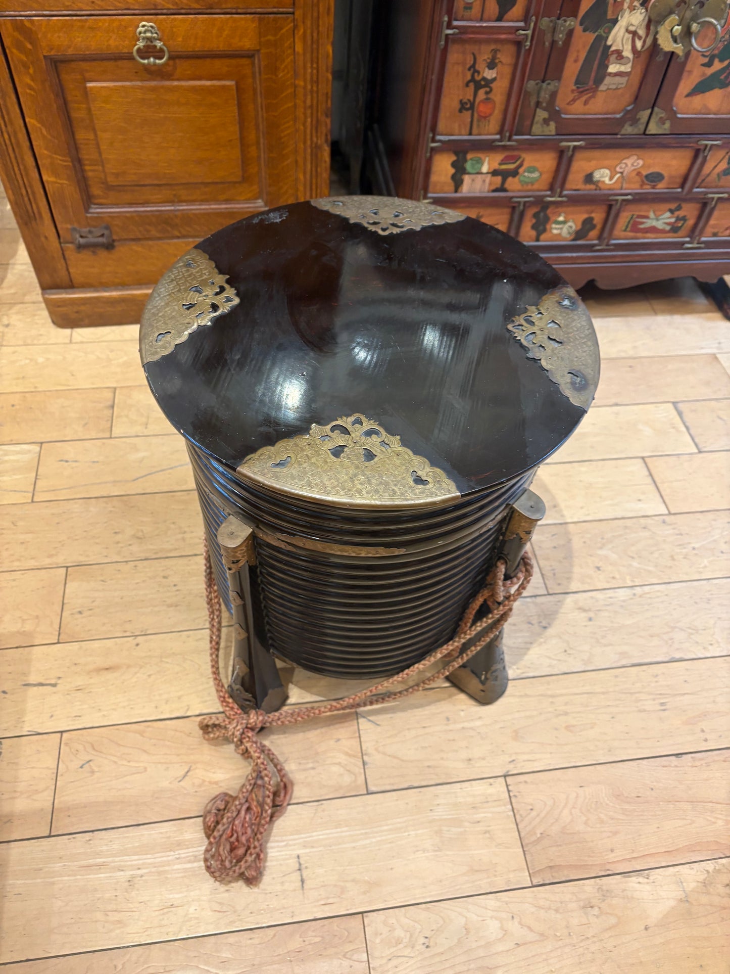 Asian Round Side Table/Container