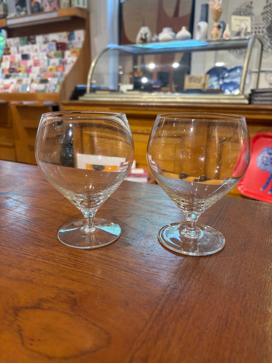 Pair of Vintage Rosenthal Crystal Lotus Brandy/Cognac Glasses