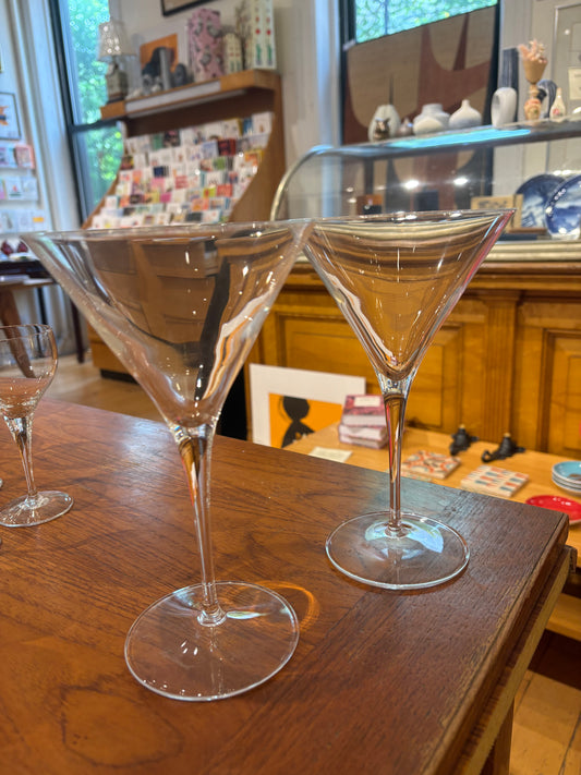 Pair of Contemporary Italian Crystal Martini Glasses