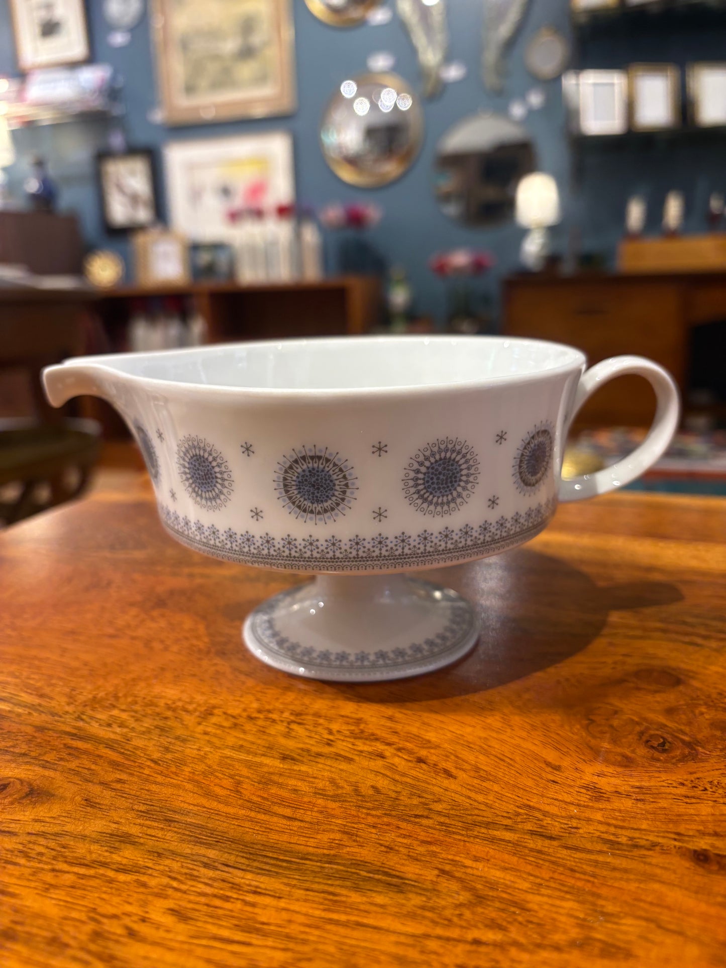 1960s Rosenthal "EisBlume" Pedestal Gravy Boat and Saucer
