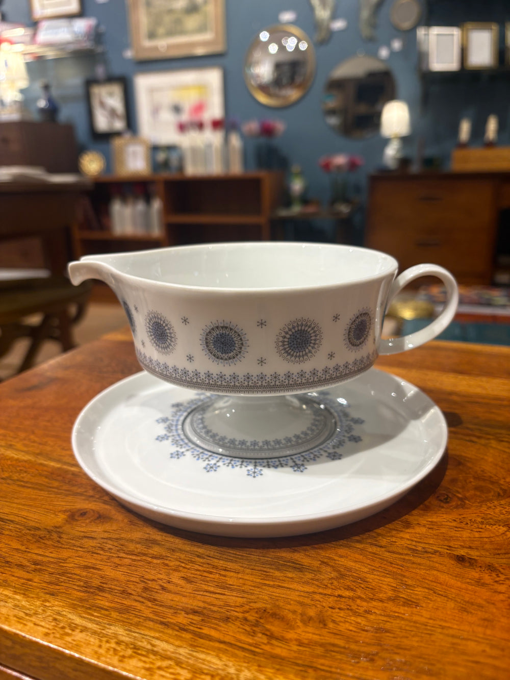 1960s Rosenthal "EisBlume" Pedestal Gravy Boat and Saucer
