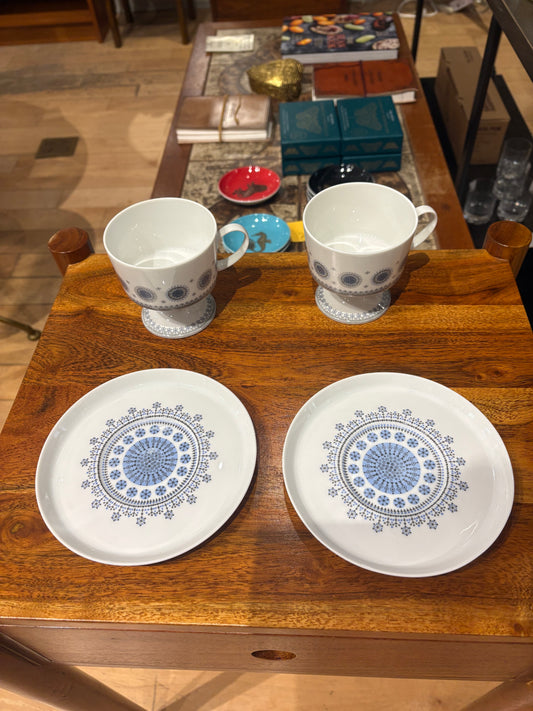 1960s Rosenthal "EisBlume" Cups and Saucers (Pair)