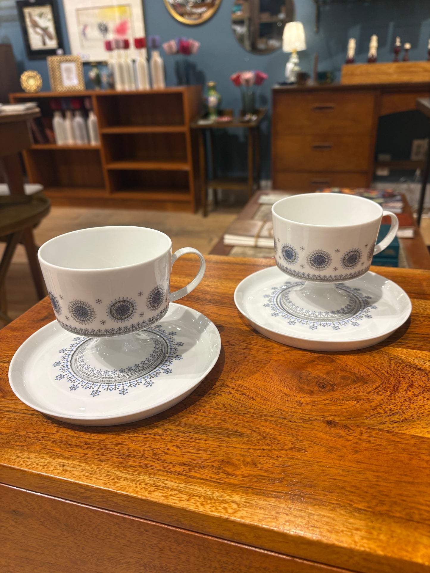 1960s Rosenthal "EisBlume" Cups and Saucers (Pair)