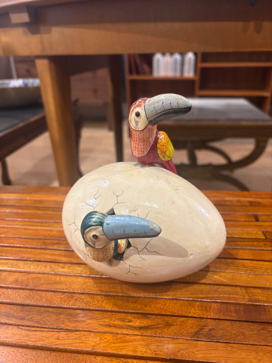 Mexican Ceramic Toucans and Egg
