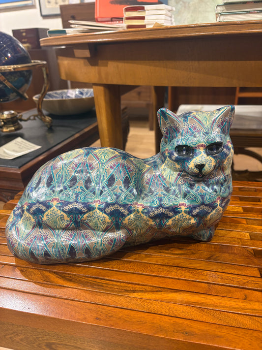 Hand Made  Decoupaged Cat Sculpture