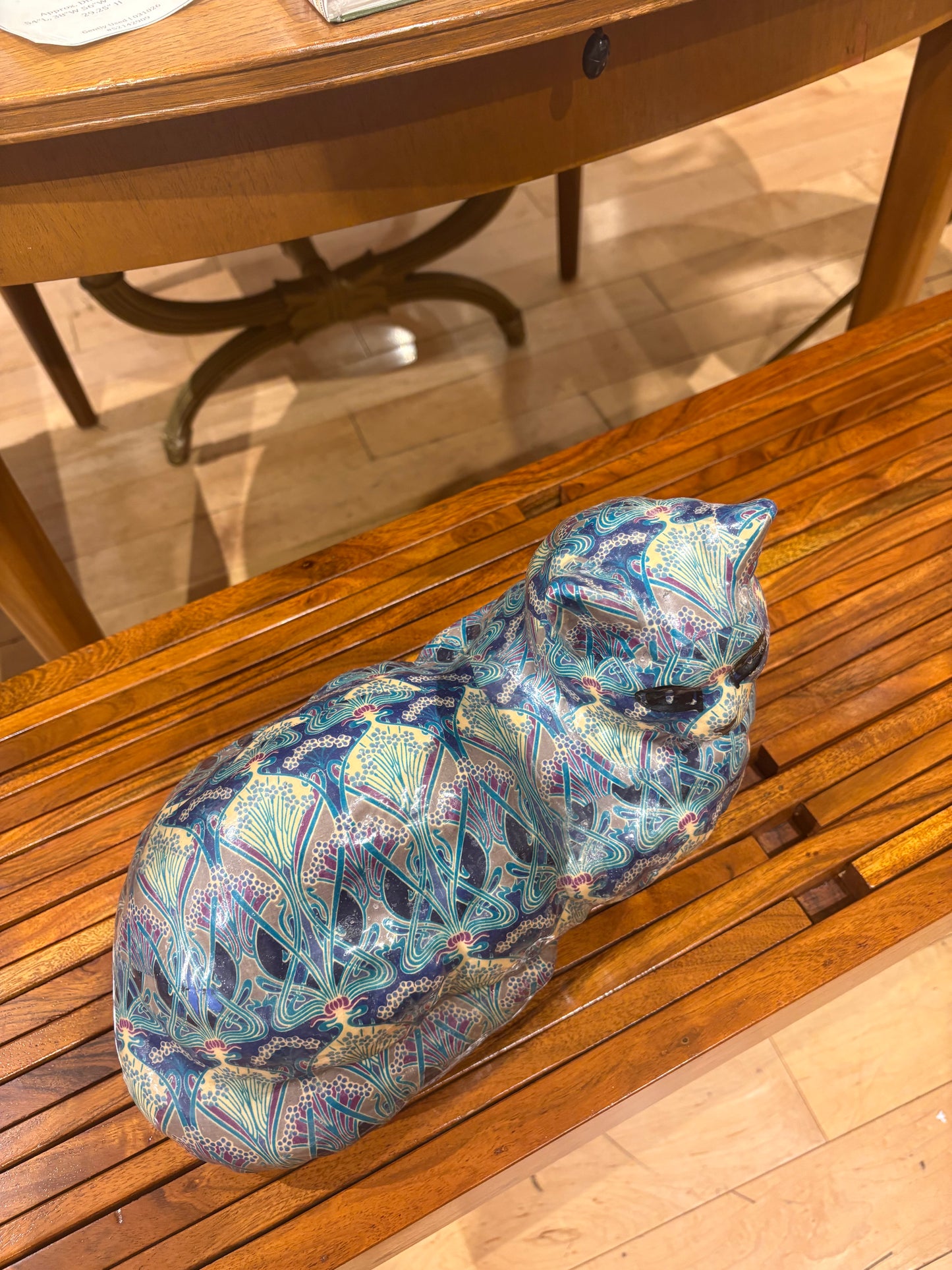 Hand Made  Decoupaged Cat Sculpture