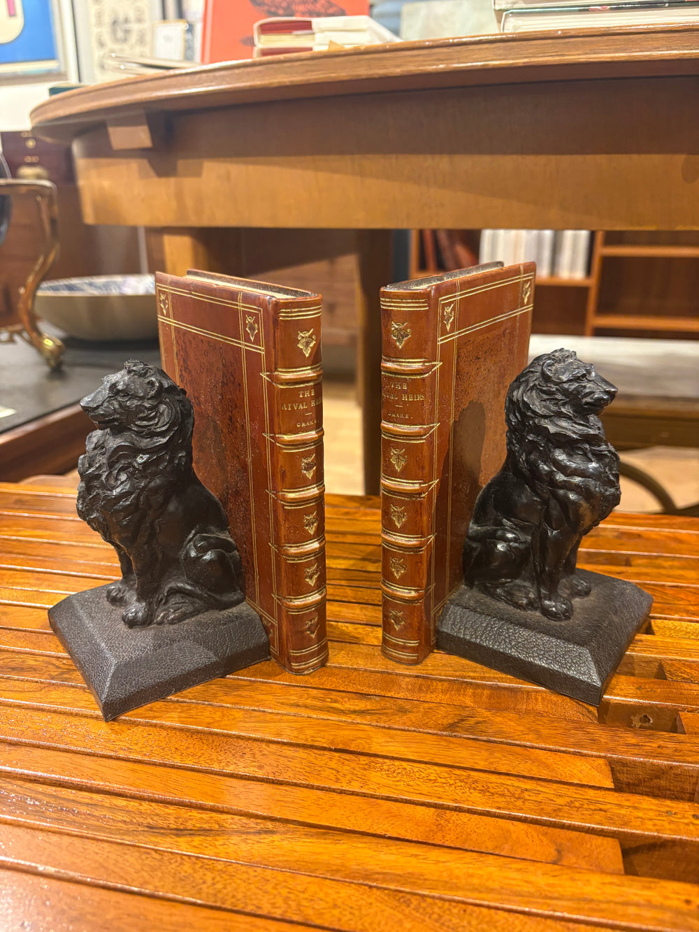 English Lion and Book Bookends