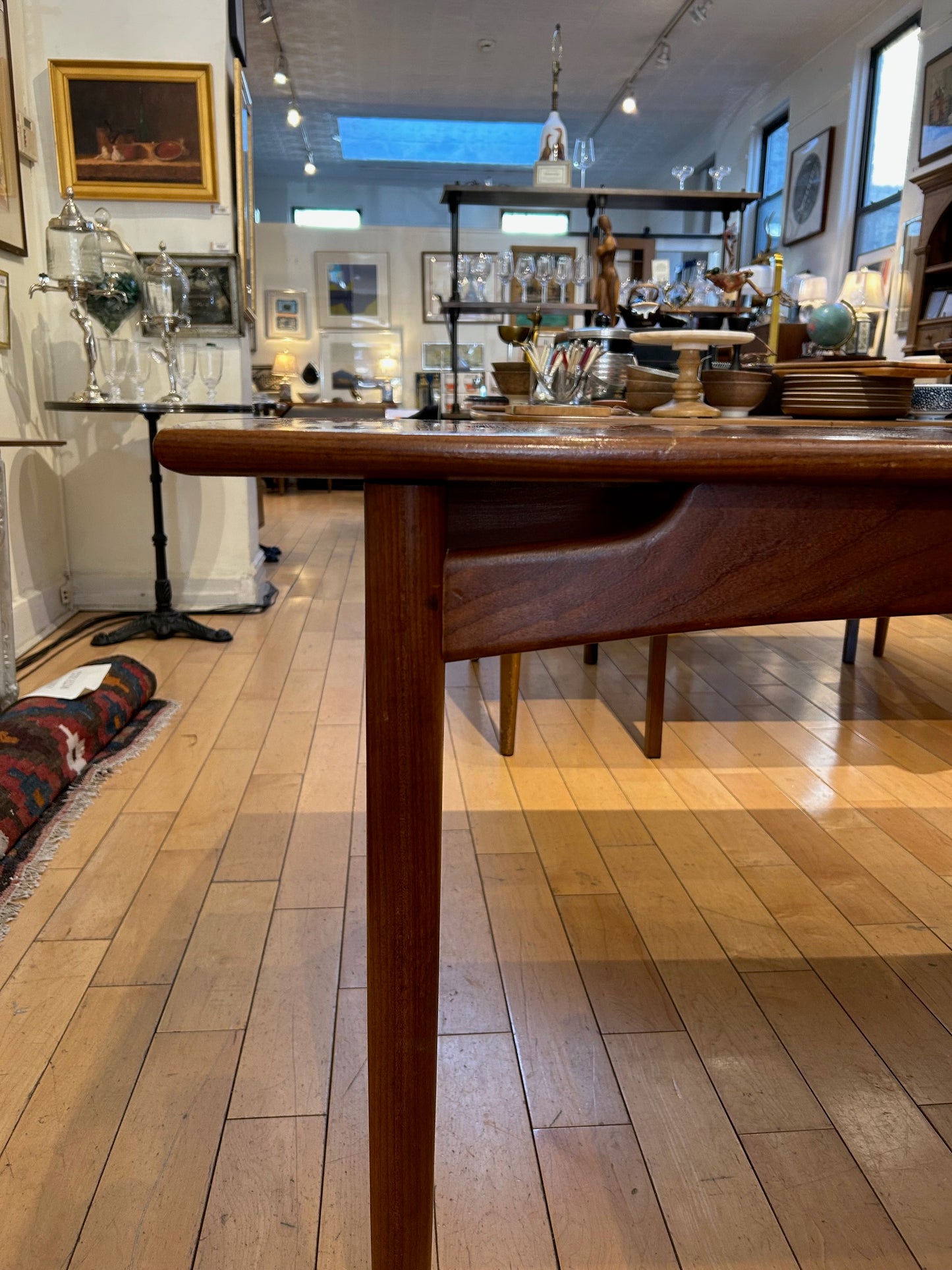 Teak Curved End Dining Table (No Leaves)