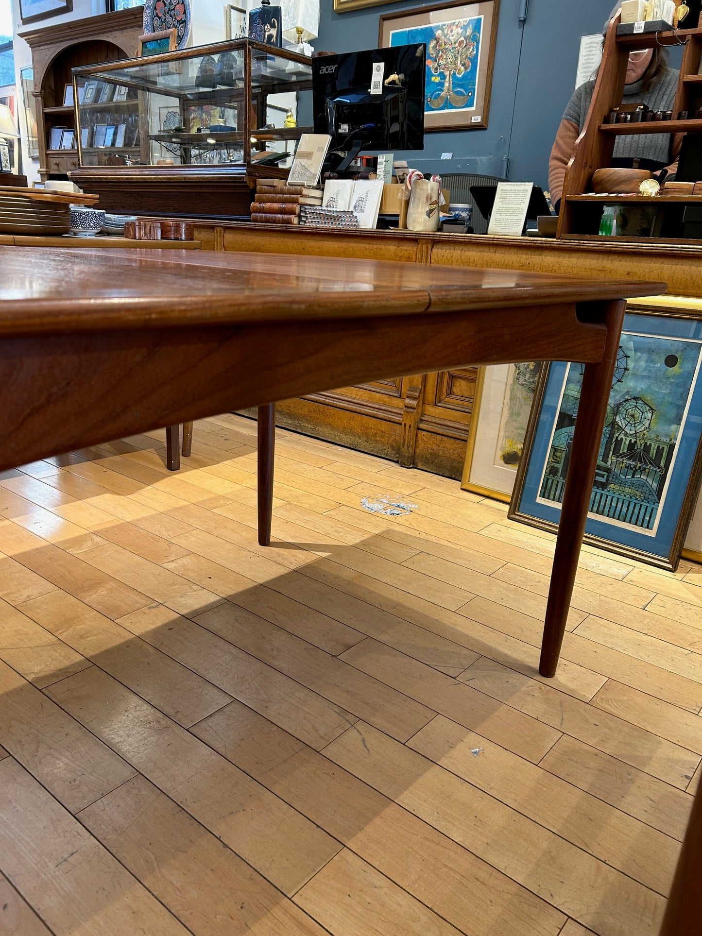 Teak Curved End Dining Table (No Leaves)