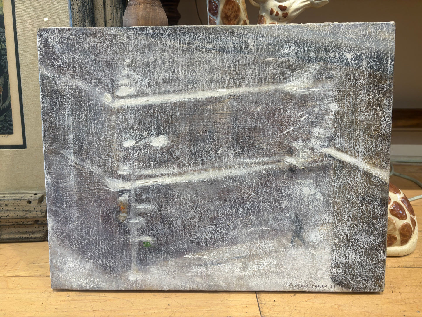'87 Signed Robert Padilla City Snowscape Painting
