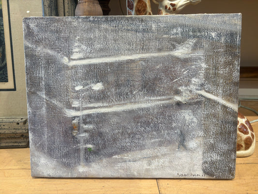 '87 Signed Robert Padilla City Snowscape Painting